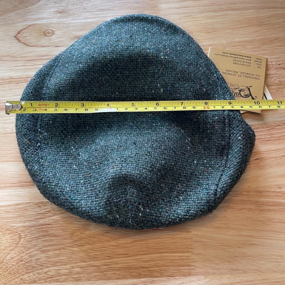NWT Hanna Hats of Donegal Green Tweed Wool Flat Cap Jameson Ireland Mens Large - Picture 13 of 16